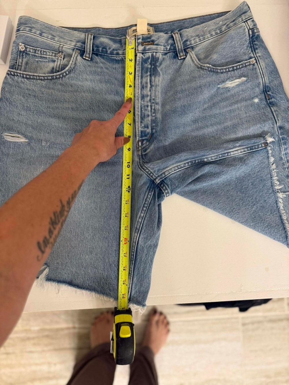 Madewell Light Blue Long Baggy Denim Shorts - Picture 9 of 10